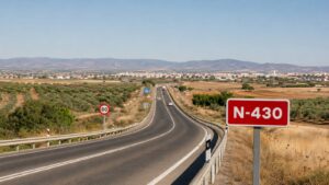 Trazado de la N 430 entre Santa Amalia y Ciudad Real
