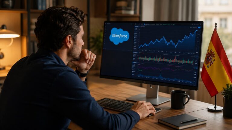 Un inversor revisa Salesforce antes de comprar acciones desde España.