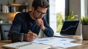 Un inversor revisa costes índice y gestión antes de elegir un ETF