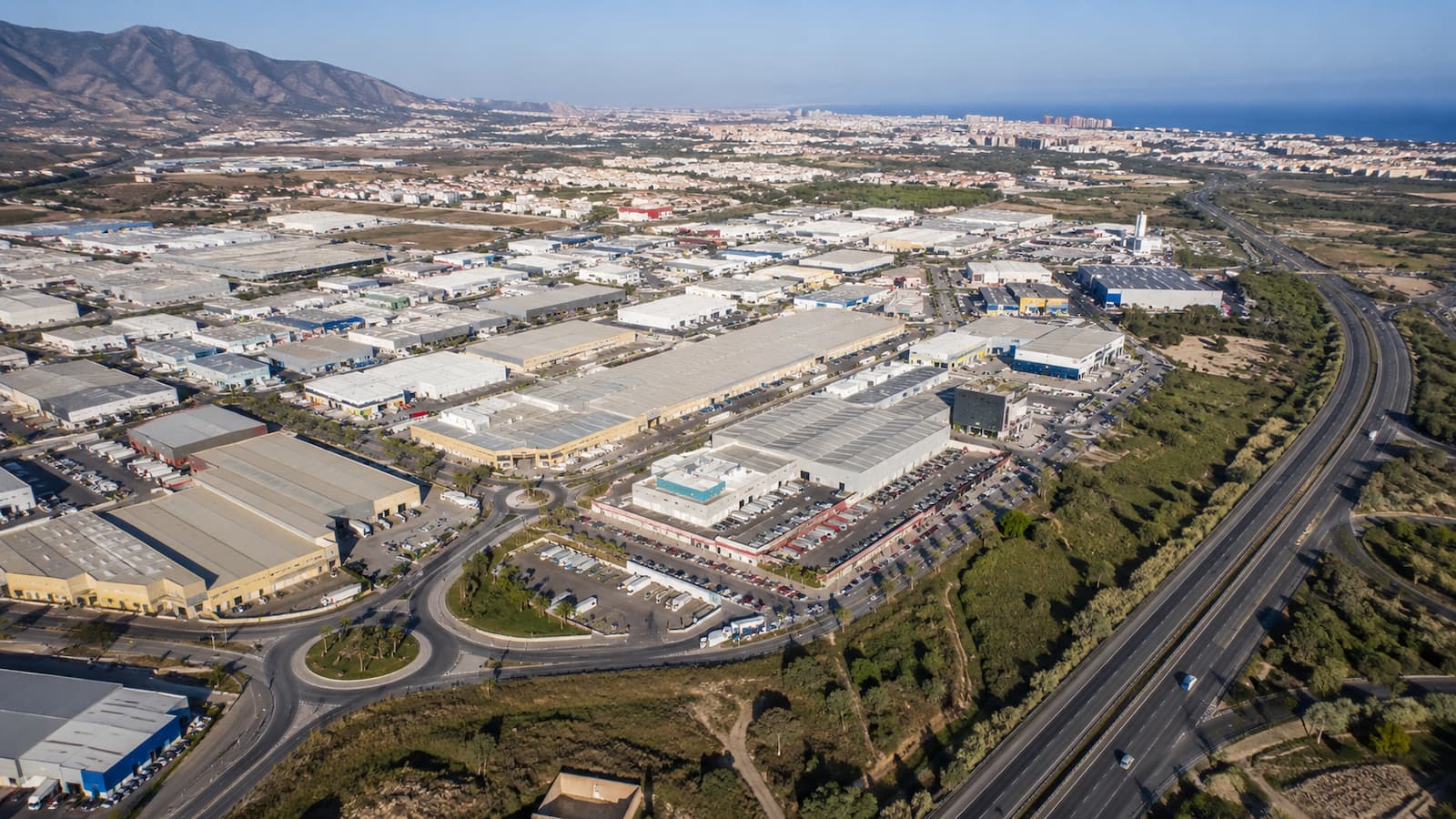 Vista del polígono Guadalhorce en Málaga pendiente de un nuevo estudio de movilidad