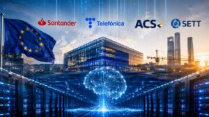 Bruselas avala a Santander Telefónica ACS y SETT para optar a la gigafactoría de IA.