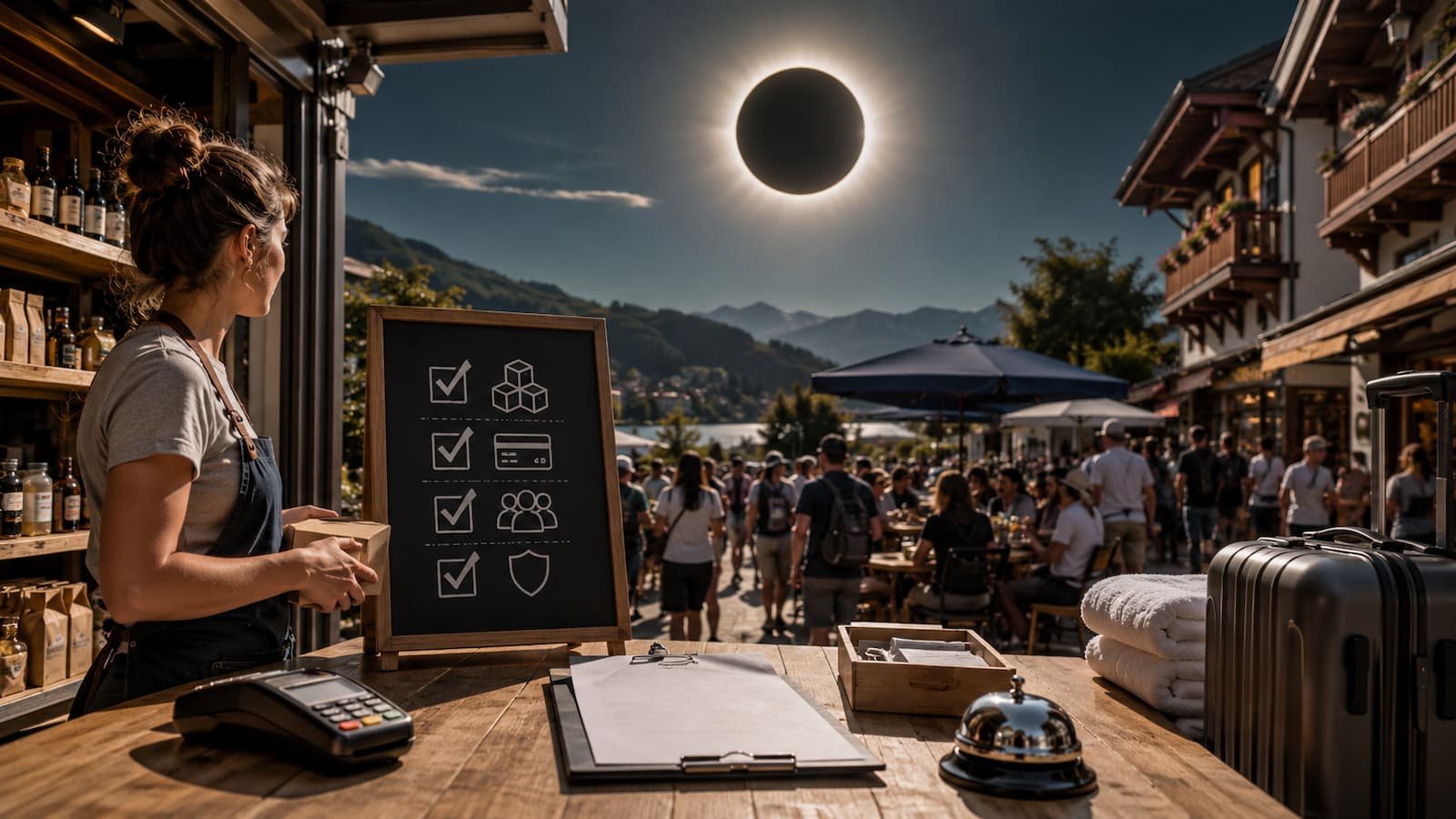 Checklist de última hora para comercios bares y alojamientos por eclipse.