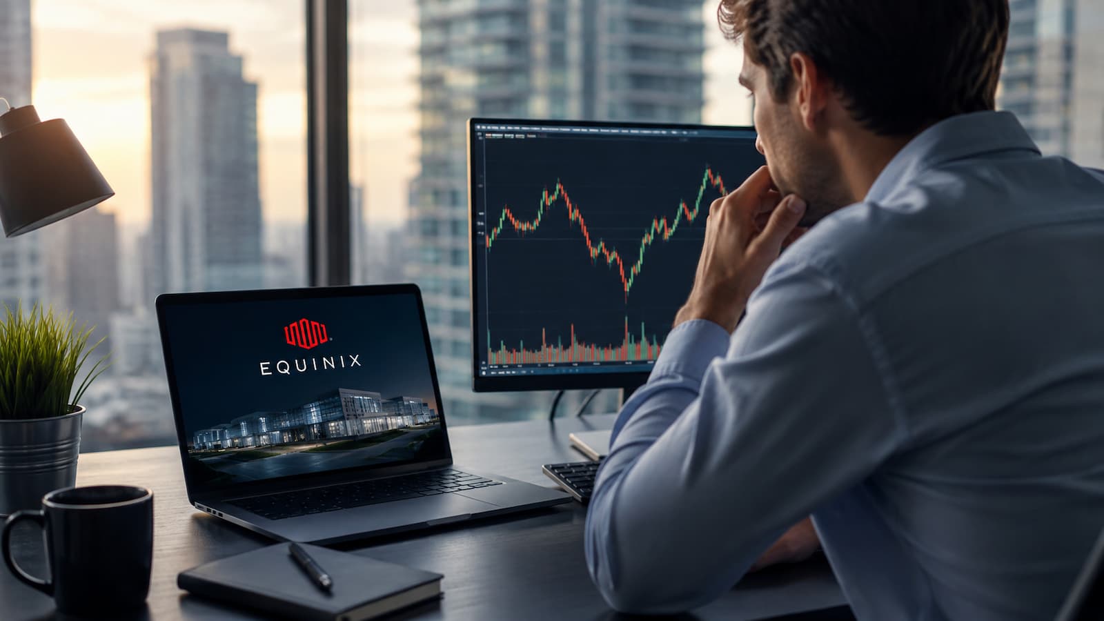 Inversor revisando acciones de Equinix antes de operar en Nasdaq