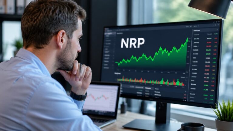Inversor revisando el ticker NRP antes de comprar acciones estadounidenses.