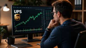 Inversor revisando el ticker UPS antes de comprar acciones estadounidenses