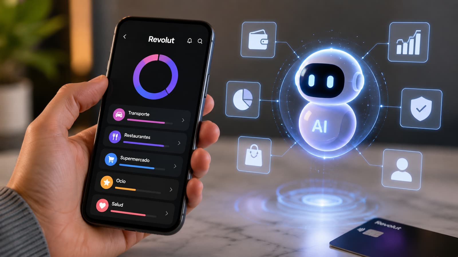La IA de Revolut puede analizar tus gastos y tu cartera.