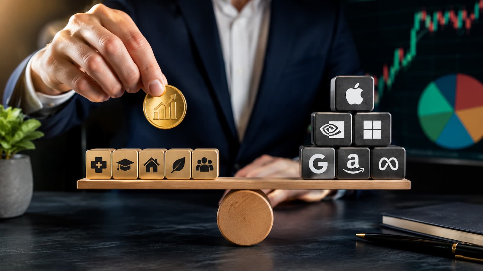 La forma de corregir una cartera cargada de tecnología sin vender ETFs.