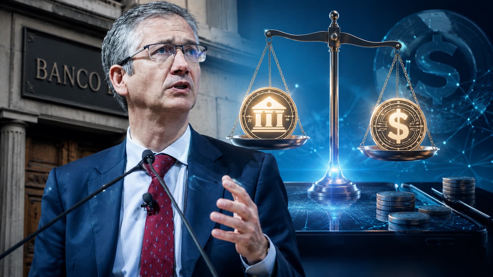 Pablo Hernández de Cos enfría el auge de las stablecoins.