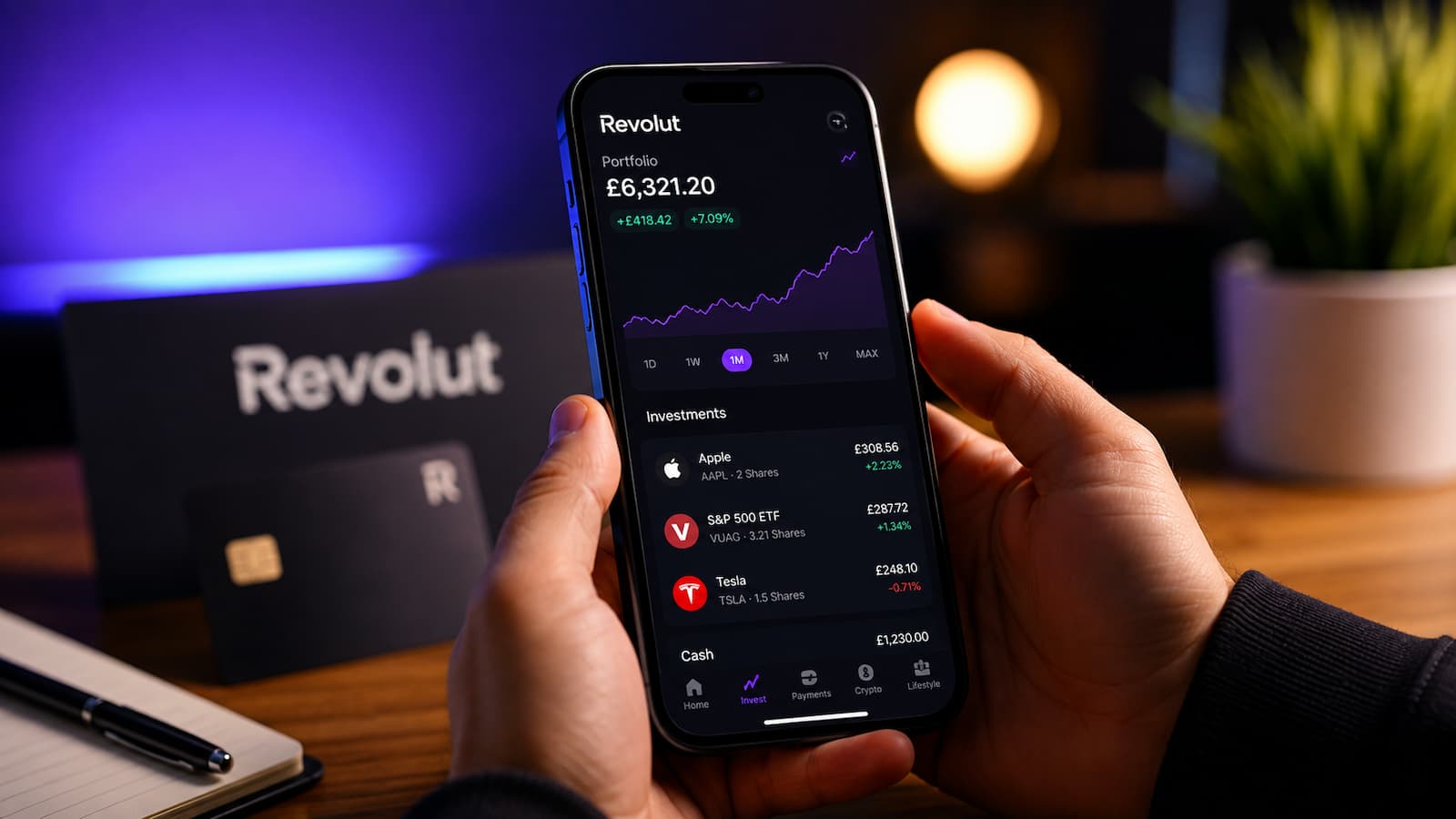 Revolut empuja la inversión desde su app bancaria.