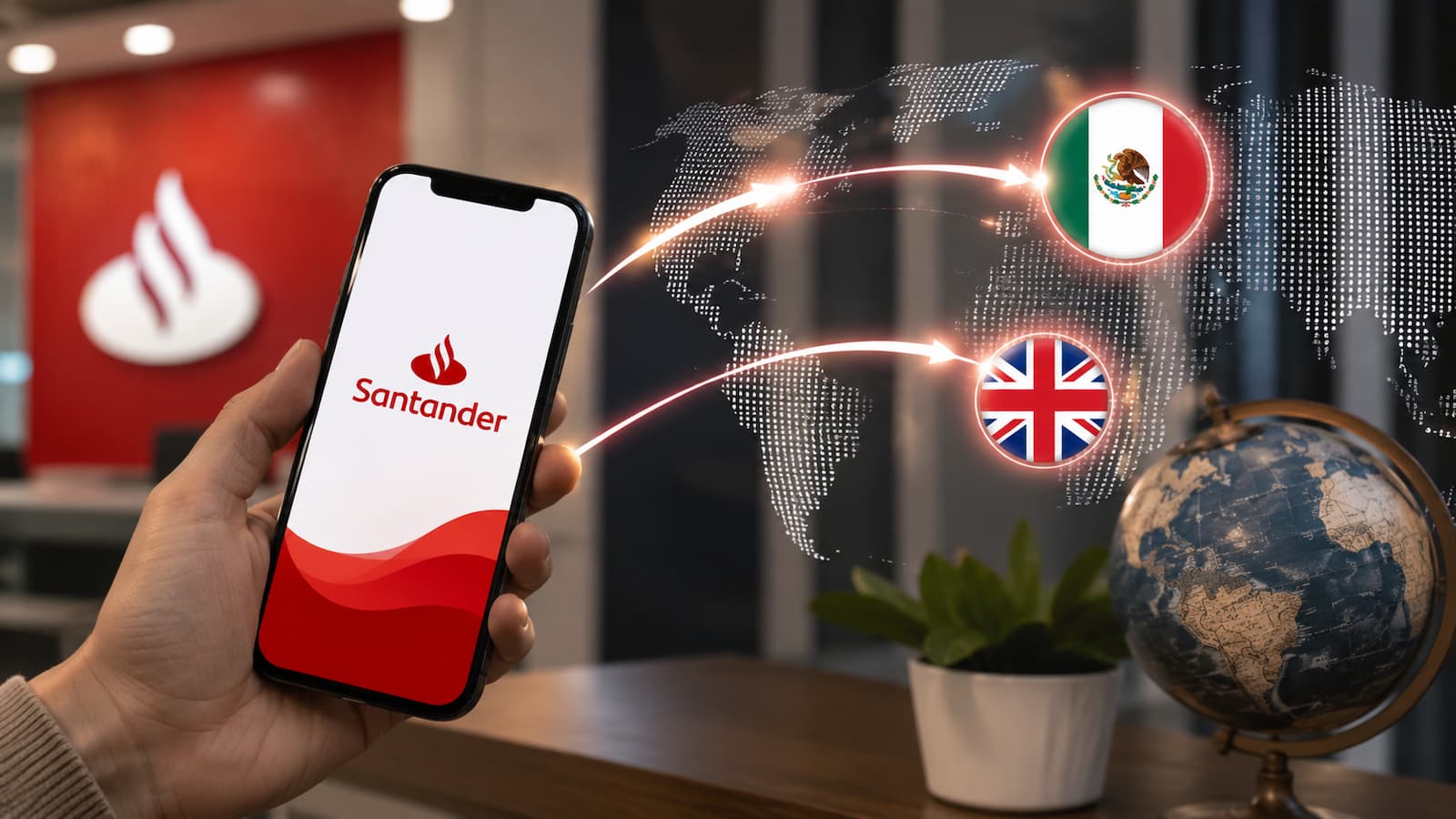Santander activa transferencias inmediatas a México y Reino Unido