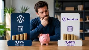 Volkswagen ofrece un plazo a 12 meses al 3,15% TAE y Ferratum eleva al 3,40% TAE su plazo a tres años.