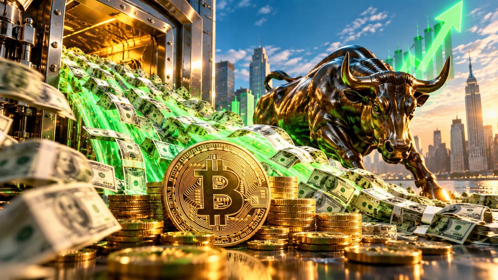ETF de bitcoin captan 2.400 millones y vuelven al verde en 2026.