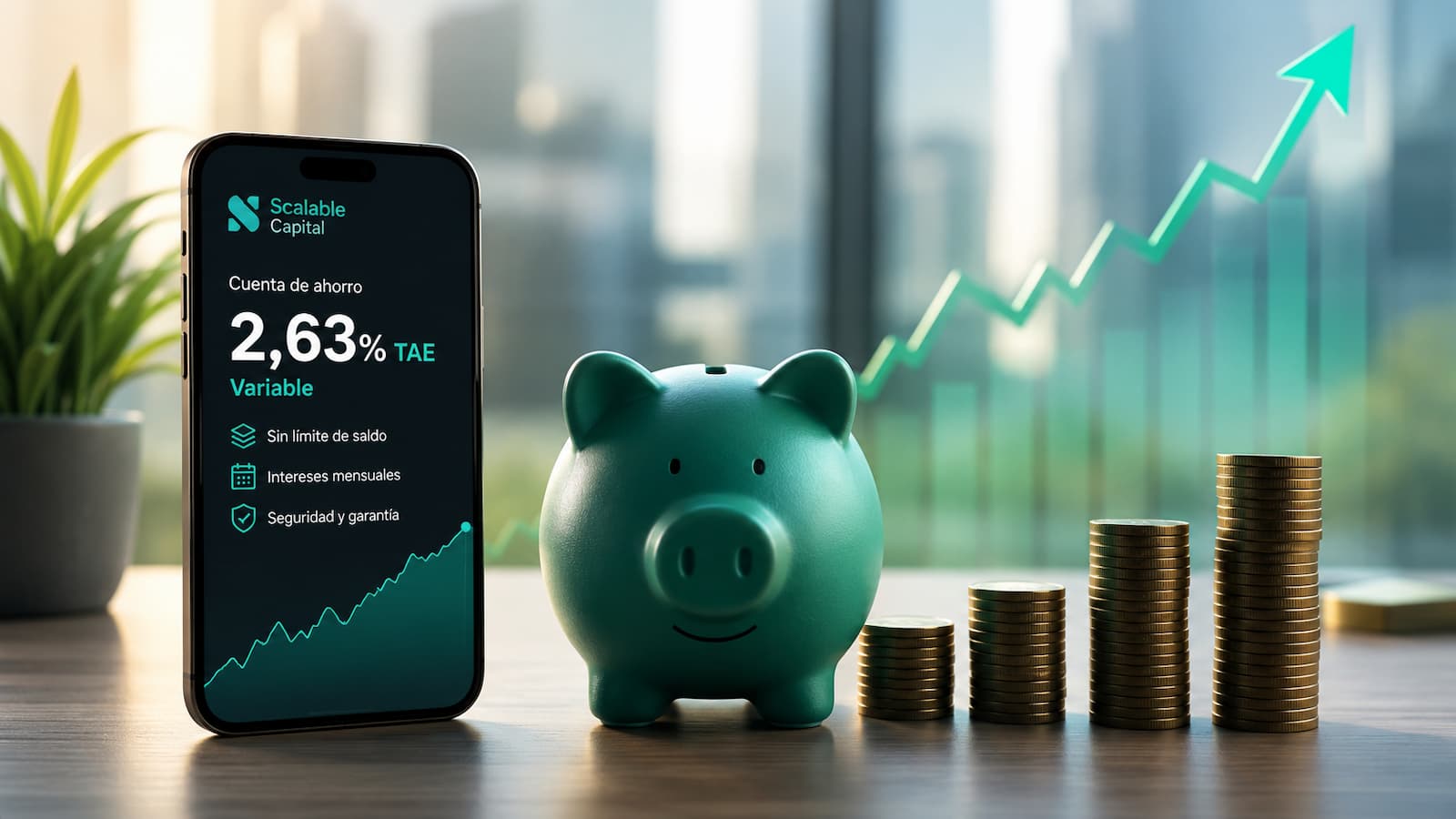 Scalable Capital elevó la remuneración de su cuenta de ahorro hasta el 2,63% TAE.
