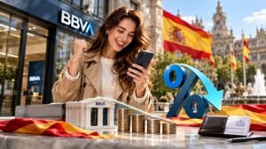 BBVA destaca una rebaja de un punto en el tipo de su Préstamo Rápido Online.