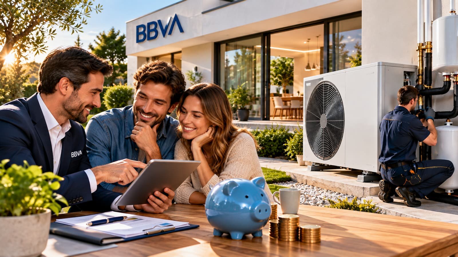 BBVA presenta hasta 800 euros de descuento para instalar aerotermia con Iberdrola.