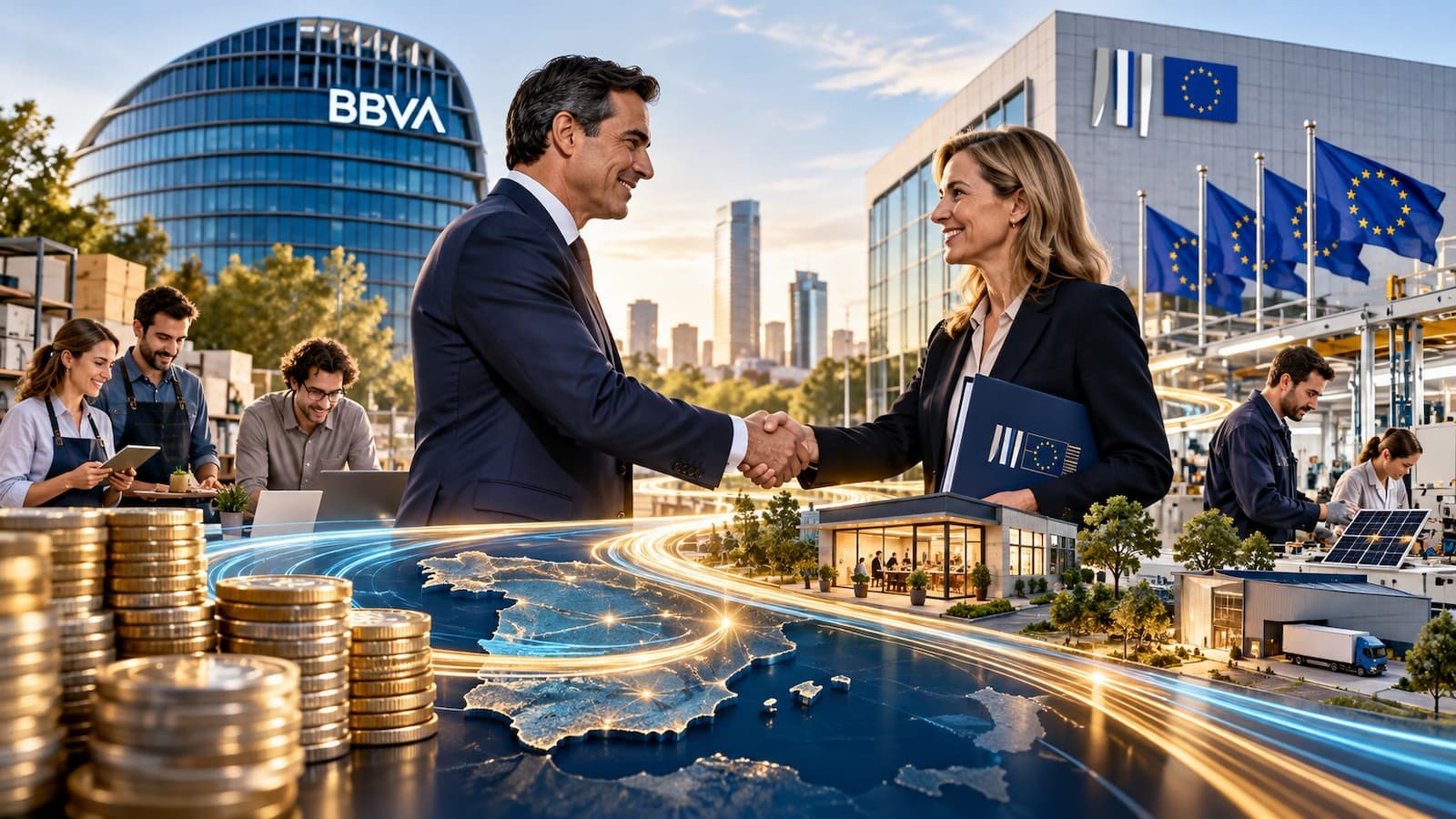 BBVA y el Grupo BEI movilizarán aproximadamente 1.300 millones de euros a pymes.